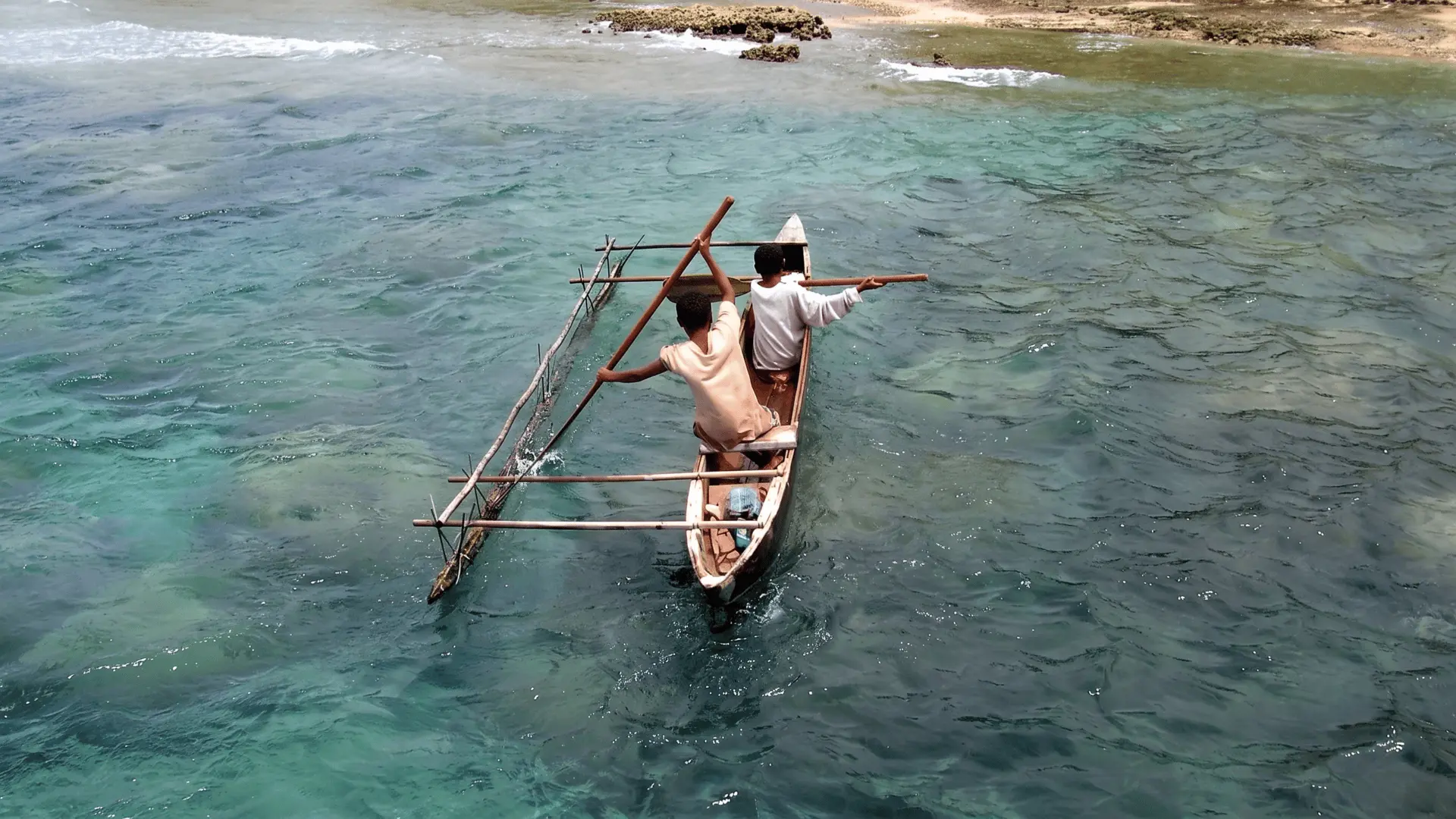 Traditional fishing boats and waters around Alotau in Milne Bay, Papua New Guinea