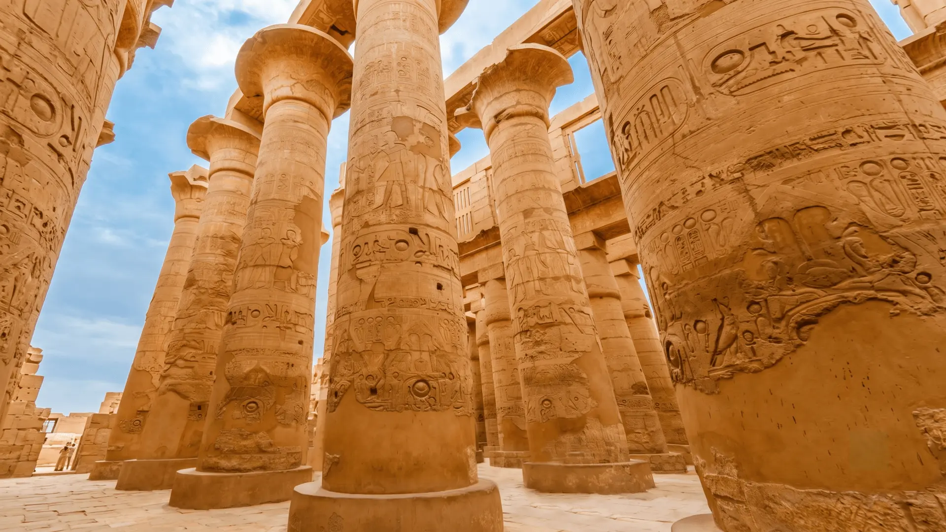 The vast Karnak Temple Complex in Luxor, one of the largest religious sites of ancient Egypt