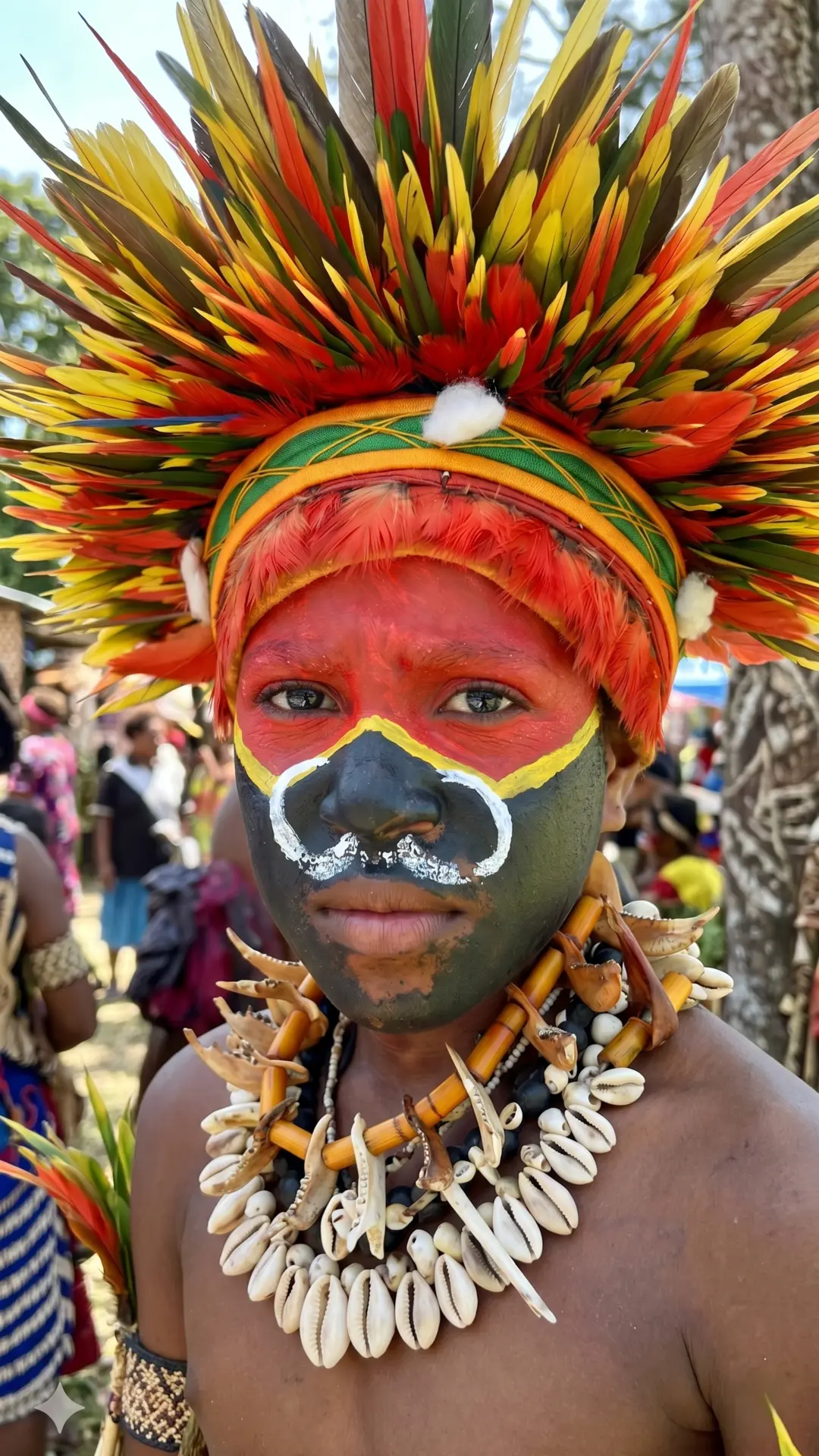 Young Boy Showcasing the Extraordinary and Diverse Culture of Papua New Guinea