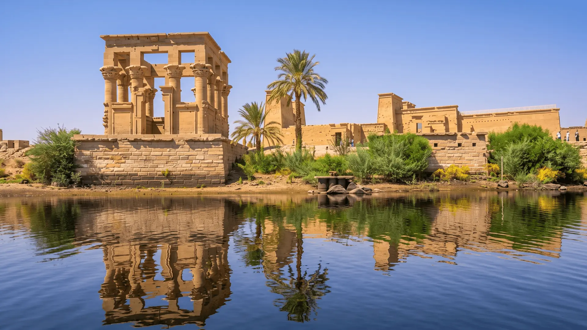 Stunning Philae Temple on Agilkia Island near Aswan, visited during a Dahabiya Nile Cruise