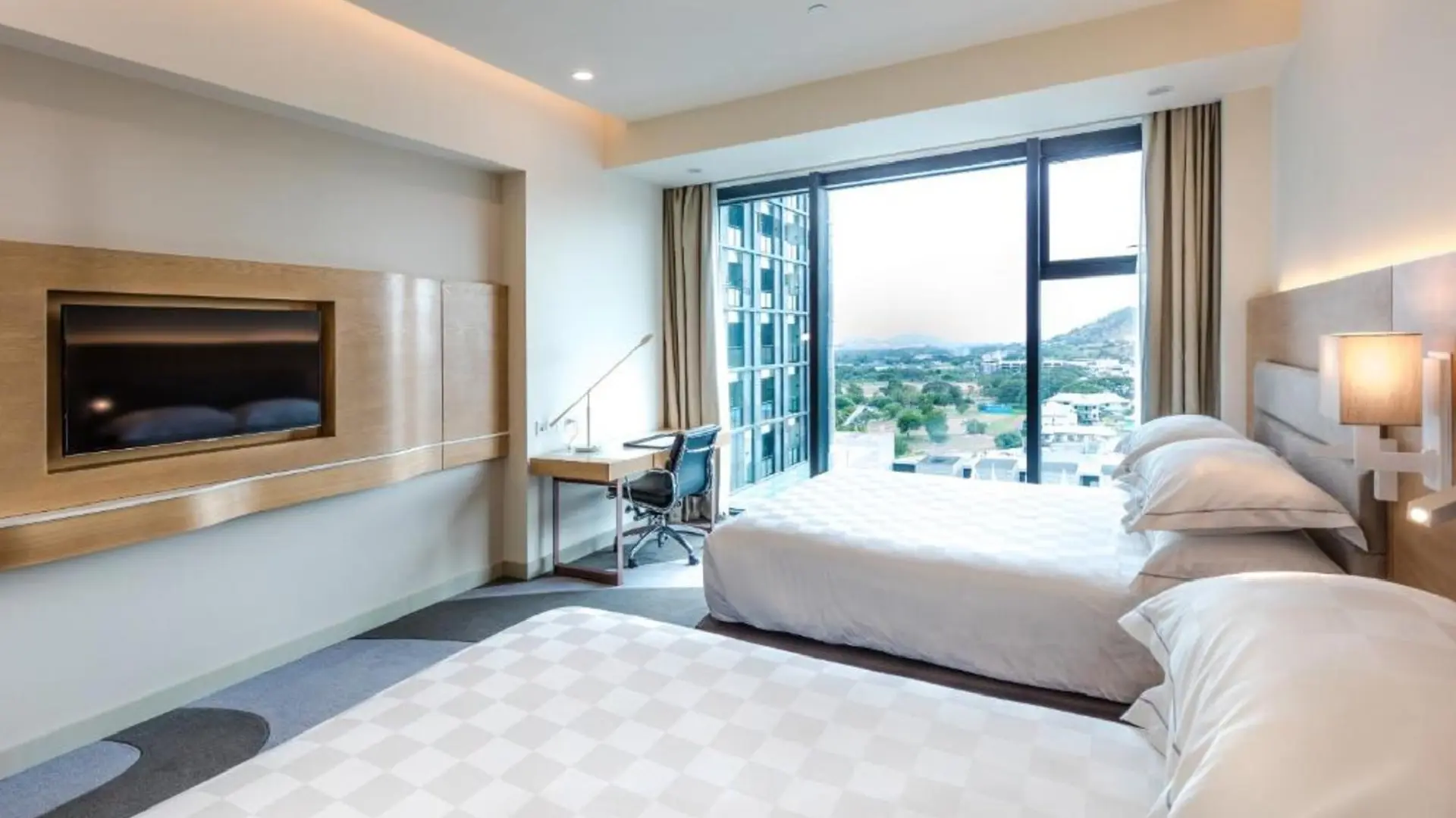 Spacious and modern guest room interior at Stanley Hotel in Port Moresby